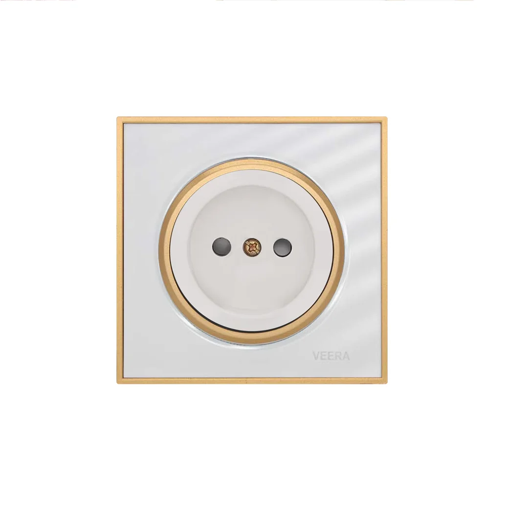 کلید و پریز ویرا مدل آلفا کلاسیک سفید طلایی - گلس - تصویر 6