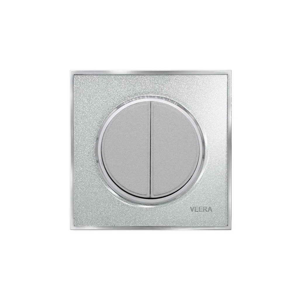 کلید و پریز ویرا مدل آلفا کلاسیک نقره‌ای اکلیلی - گلس - تصویر 6