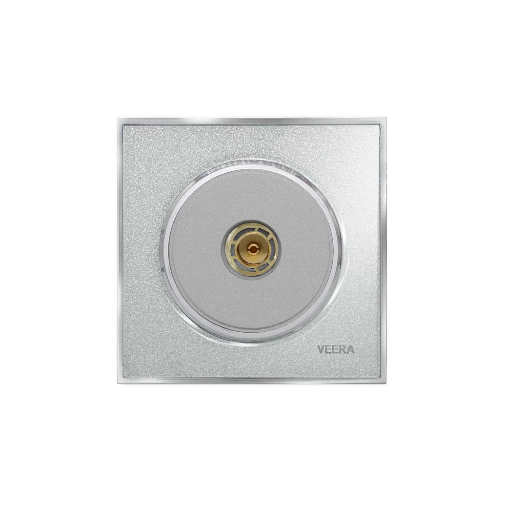 کلید و پریز ویرا مدل آلفا کلاسیک نقره‌ای اکلیلی - گلس - تصویر 4