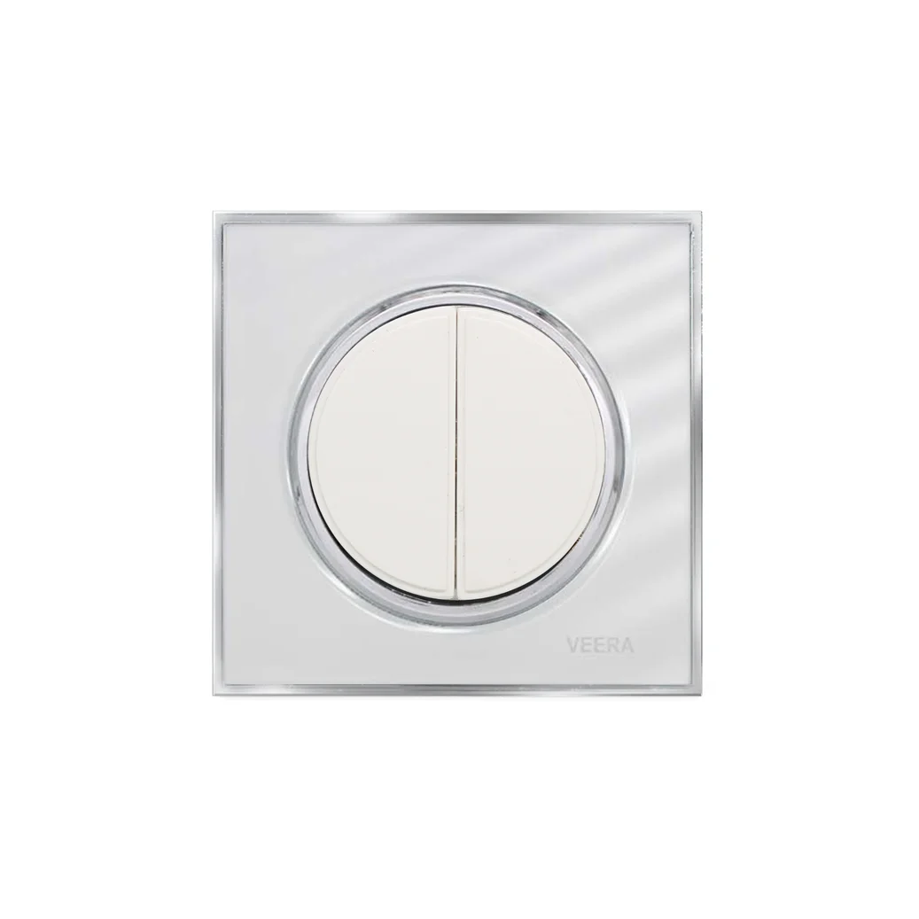 کلید و پریز ویرا مدل آلفا کلاسیک سفید استیل - گلس - تصویر 2